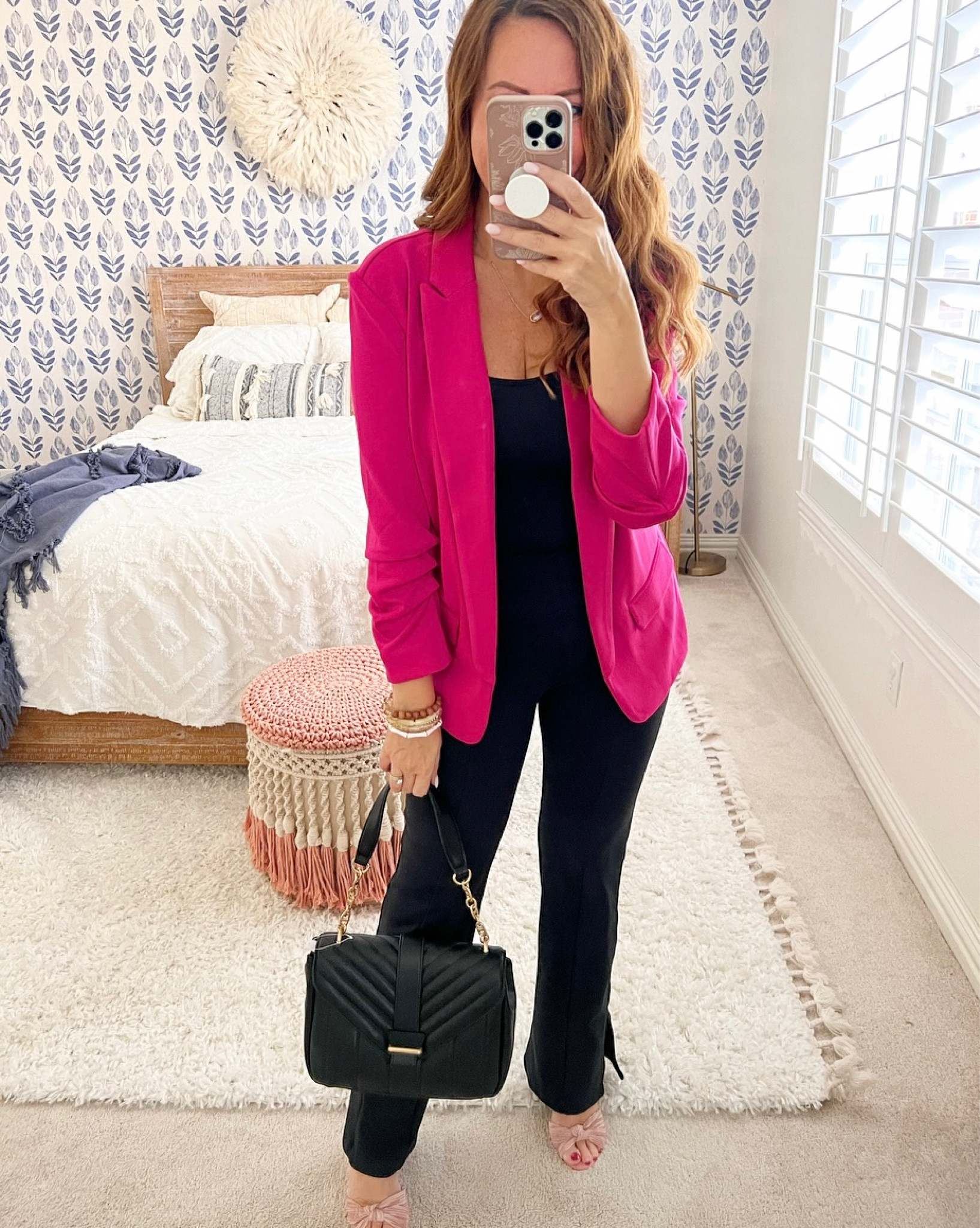 All black under this blazer that I LOVE! Soft, versatile, flattering and on sale! 4 color options! 
.


#LTKstyletip #LTKsalealert #LTKunder50