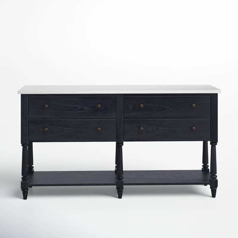 Aberdale 65" Wide 4 Drawer Sideboard with Marble Top | Birch Lane
