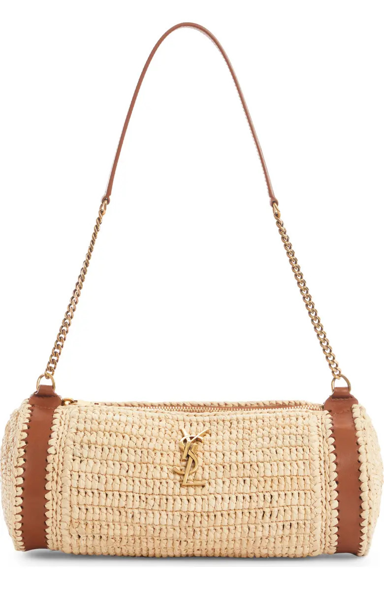 Saint Laurent Small Sade Raffia Tube Bag | Nordstrom | Nordstrom