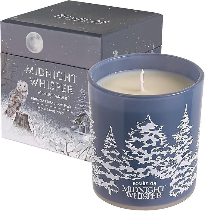 ROMIIE ZOI Christmas Scented Jar Candle - 6oz Soy Wax Candle - Midnight Whisper Infused with Snow... | Amazon (US)