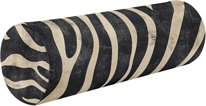 Zebra Print Neck Roll Pillow, Lumbar Memory Foam Pillow, Cylinder Bolster Pillow with Removable W... | Amazon (US)