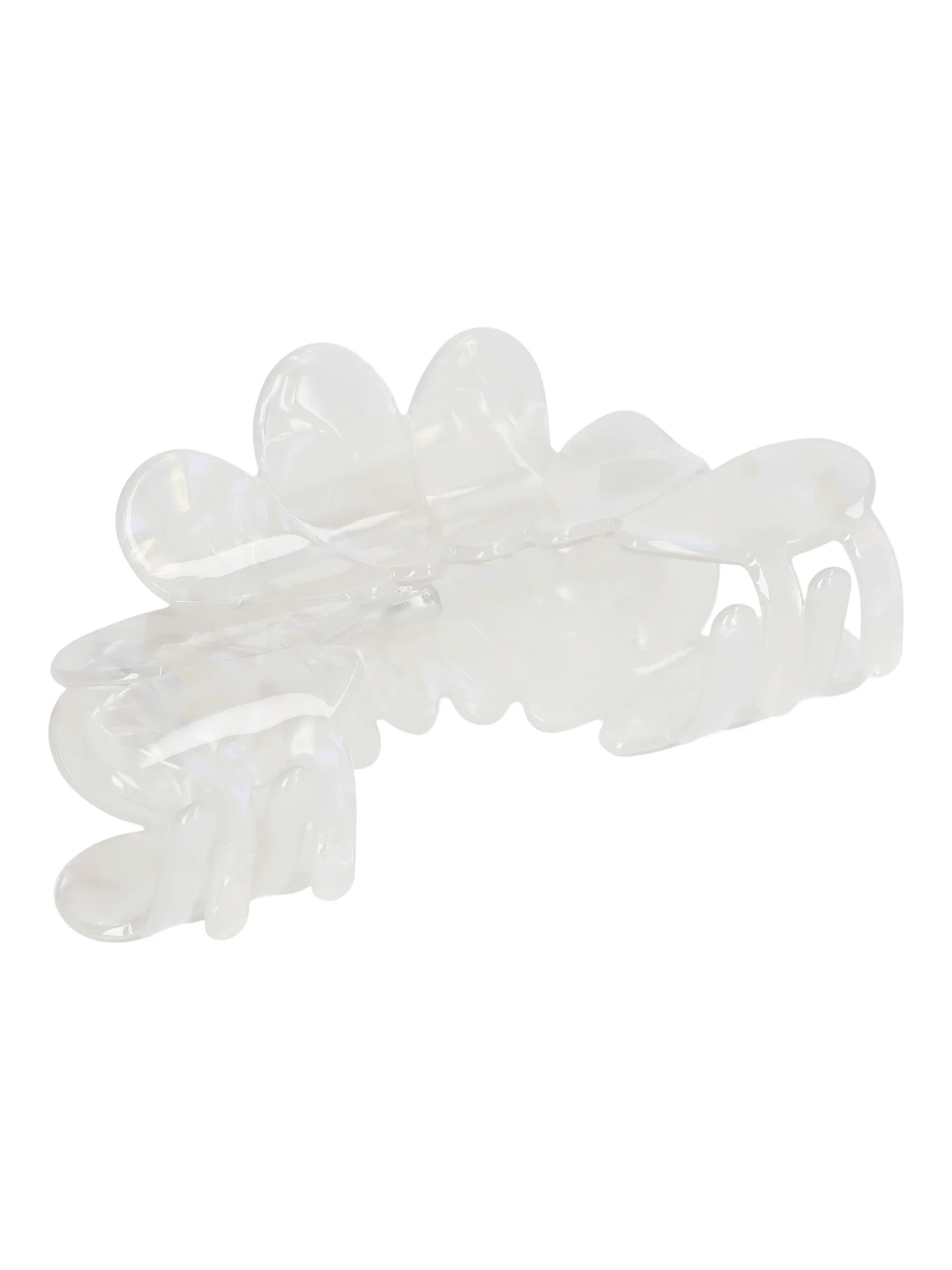 Time and Tru Women's Scalloped Hair Claw Clip, White | Walmart (US)