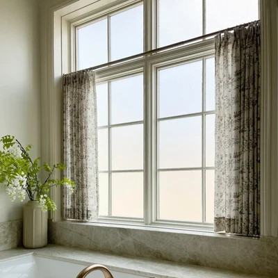 Sara Le Print Linen Cafe Curtain Pleated | TWOPAGES