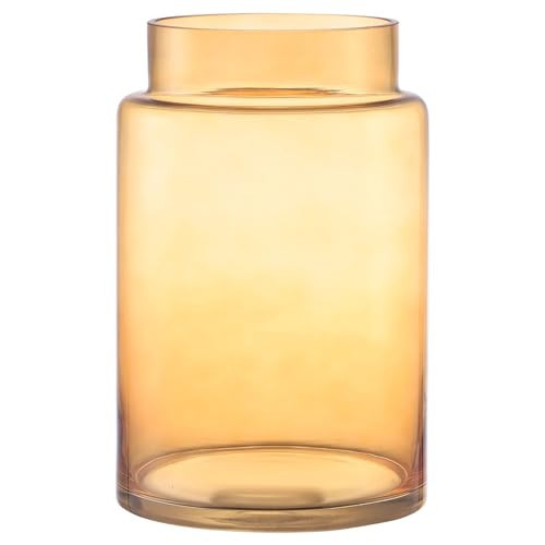 PORPAN Large Glass Vase, 9 Inch Amber Glass Vase, Large Flower Vases for Bouquet, Tall Wide Mouth Vases for Flowers, Home, Wedding, Living Room, Office Decor | Amazon (US)