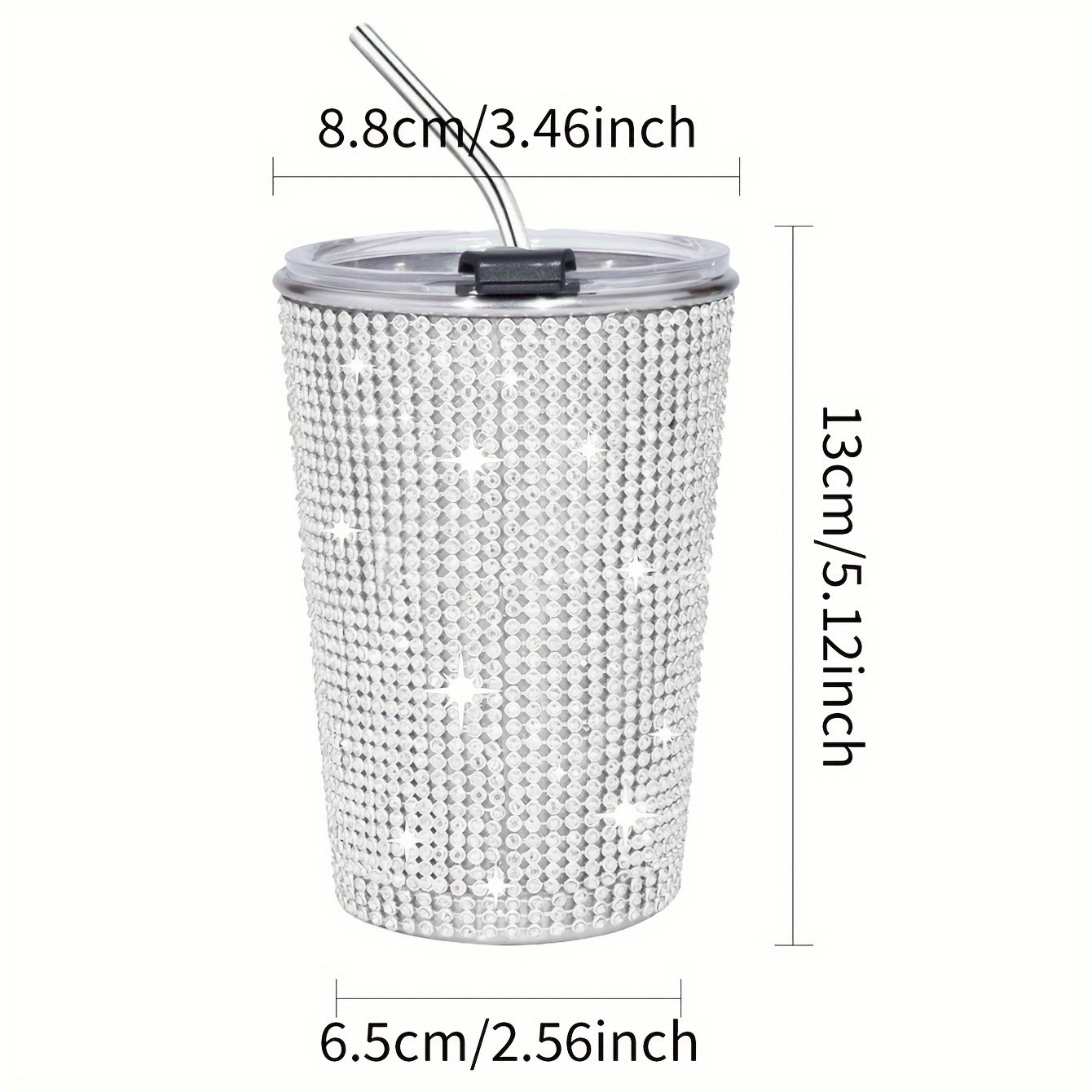 1 Piece, 12oz Sparkling Studded Water Cup, Stainless Steel Water Cup, Portable Car Beverage Coffe... | Temu Affiliate Program