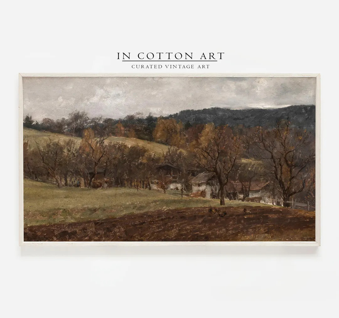 Autumn Landscape Art for Samsung Frame TV / Rustic Fall Scene / Countryside Digital Decor / Cozy ... | Etsy (US)