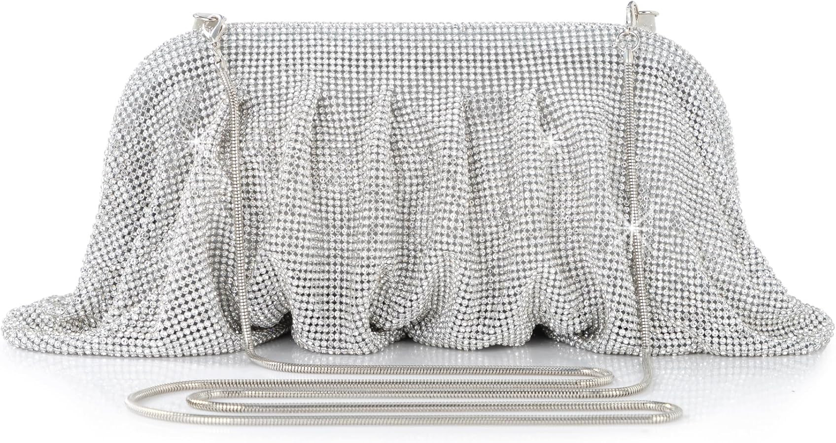 Coucoland Rhinestone Purse for Women - Evening Clutch Bags Sparkly Glitter Rhinestone Dumpling Cloud Bag for Party Wedding | Amazon (US)