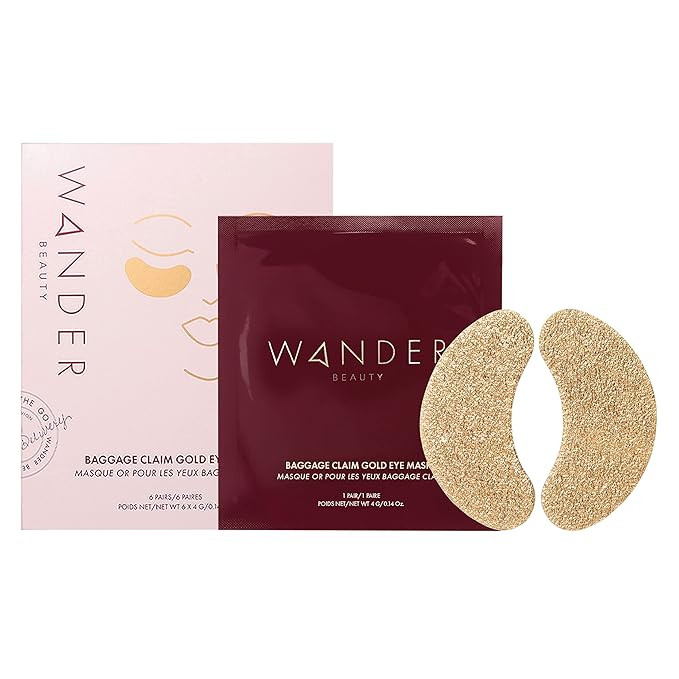 Gold Under Eye Patches | WANDER BEAUTY BAGGAGE CLAIM | Under Eye Mask, Brightens Dark Circles, Hy... | Amazon (US)
