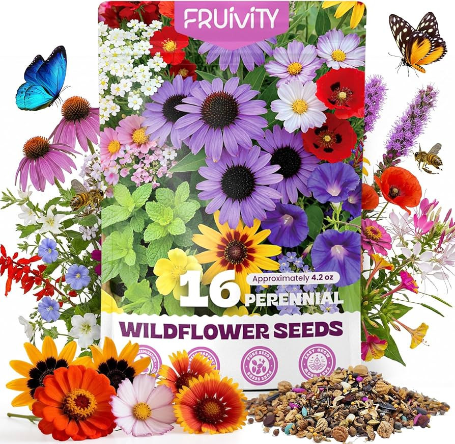 200,000+ Wildflower Seeds Bulk (4oz) \u2013 16 Varieties Perennial & Annual Mix, Attract Bees, Bu... | Amazon (US)