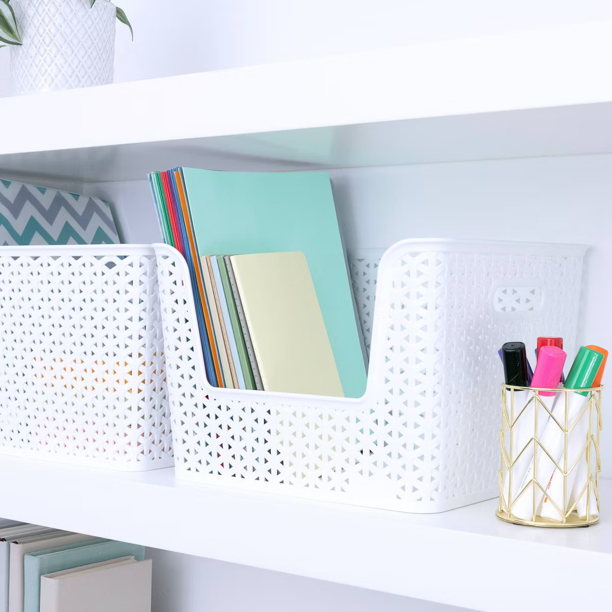 Y-Weave Easy Access Storage Bin White - Brightroom™: 16 Volume, Polypropylene, 13" Cube Compati... | Target
