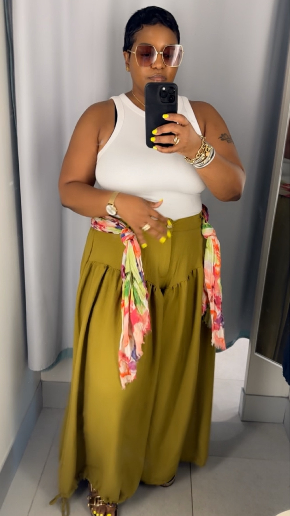 The pants were the drama!! 👏🏽 Can be tied up more on the bottom but I liked the super wide leg look! #widelegpants #fashionover40 

#LTKStyleTip #LTKFindsUnder50 #LTKMidsize