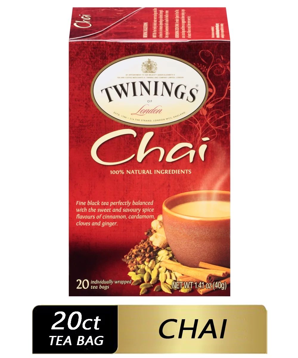 Twinings Chai Spiced Black Tea Bags, 20 Count Box | Walmart (US)