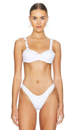 Frankies Bikinis Chapel Eyelet Top in White. - size M | Revolve Clothing (Global)