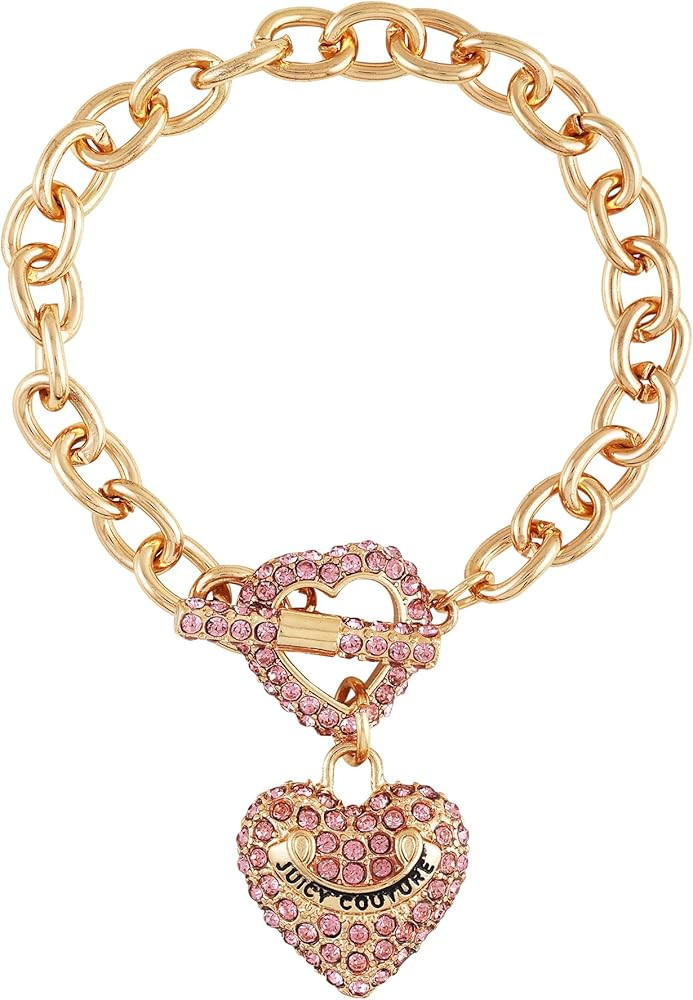 Juicy Couture Light Rose Heart Charm Toggle Bracelet | Amazon (US)