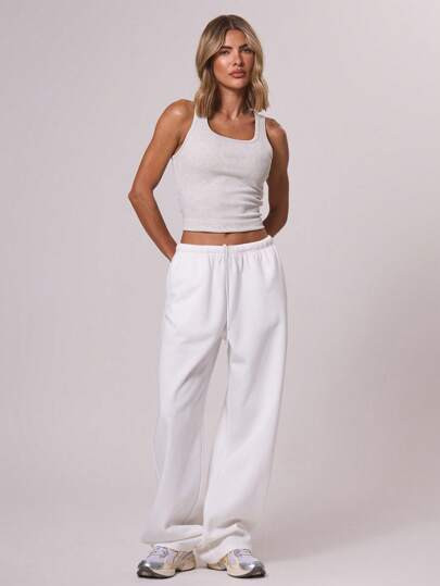 MUSERA Calça de moletom grande com perna reta, casual, para férias, aeroporto, férias, formatu... | SHEIN