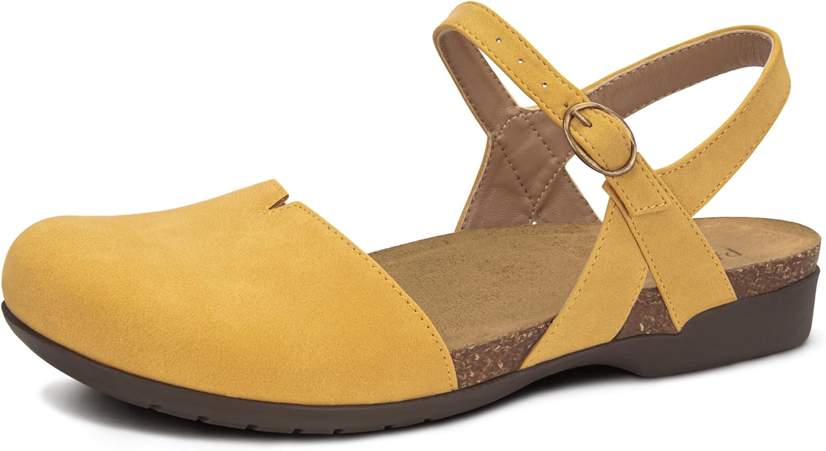 PARTY Closed Toe Sandals Women, Barefoot Arch Support Flat Sandals for Office Work and Travel wit... | Amazon (US)