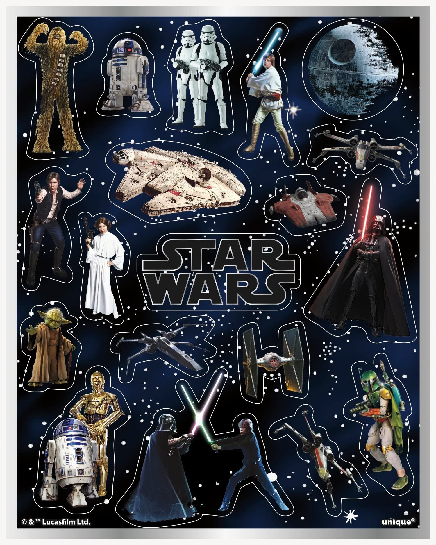 Multicolor Star Wars Classic Sticker Sheets (4 Count) - Perfect for Epic Themed Parties & Galacti... | Amazon (US)