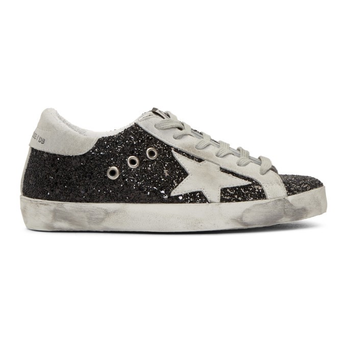 Golden Goose - SSENSE Exclusive Black Glitter Superstar Sneakers | SSENSE 