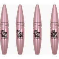 Maybelline Lash Sensational Volumising and Thickening Eyelash Lengthening Mascara - 01 Very Black (Pack of 4) | Look Fantastic (UK)