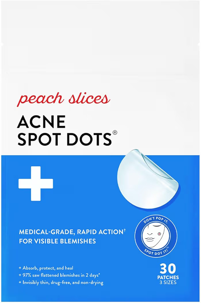 Amazon.com: Peach Slices - Acne Spot Dots (30 ct) - Hydrocolloid Pimple Patches for Face - Absorb... | Amazon (US)