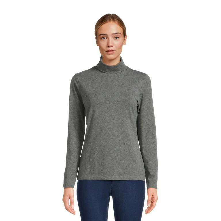 Time and Tru Women's Turtleneck Top, Sizes S-3XL | Walmart (US)