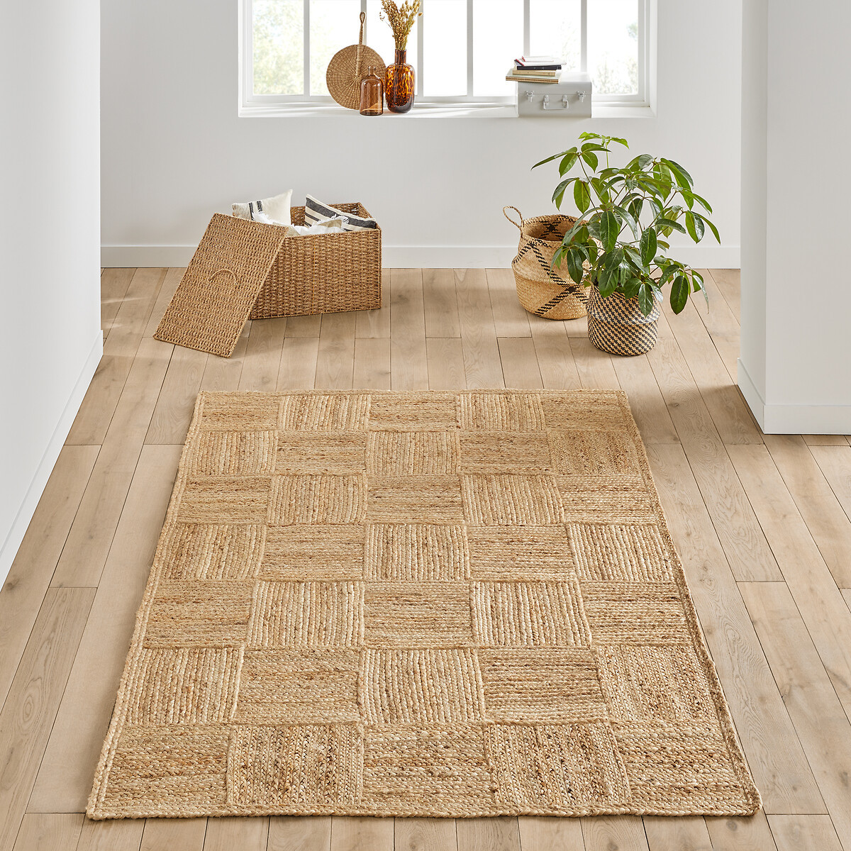 Mulfier Check Woven Jute Rug | La Redoute (UK)