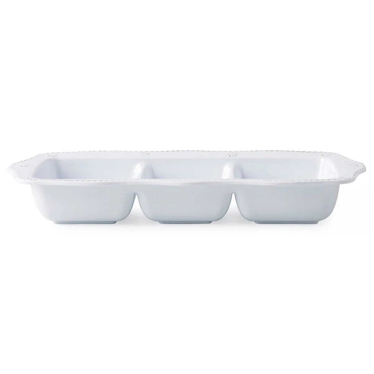 Berry & Thread Melamine 14" Triple Section Server - Whitewash | Wayfair North America