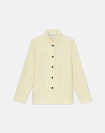 Silk-Linen Shawl Collar Shirt Jacket | Lafayette 148 NY