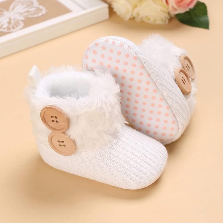 Infant White Fuzzy Boots  | Amazon (US)