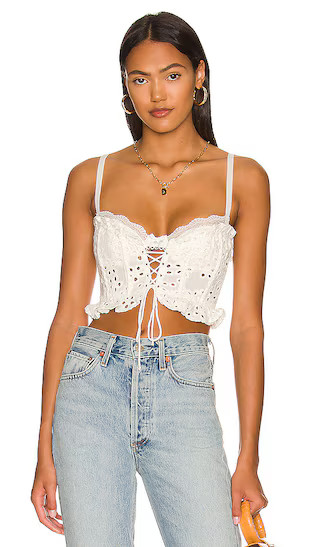 Sadie Corset Crop Top in White | Revolve Clothing (Global)