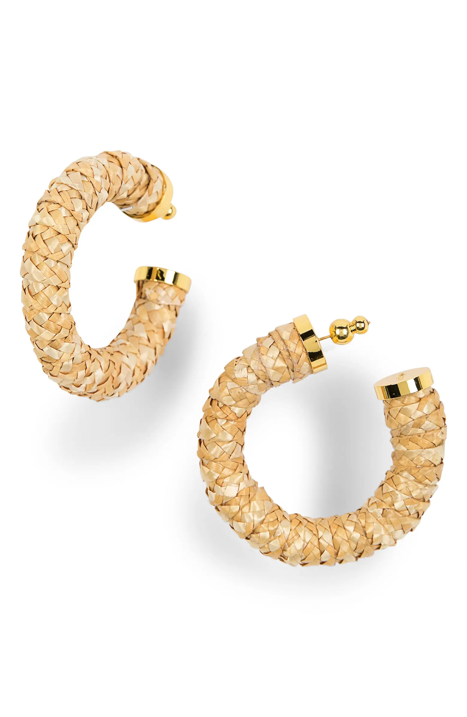 Cult Gaia Valence Leather Wrap Hoop Earrings | Nordstrom | Nordstrom