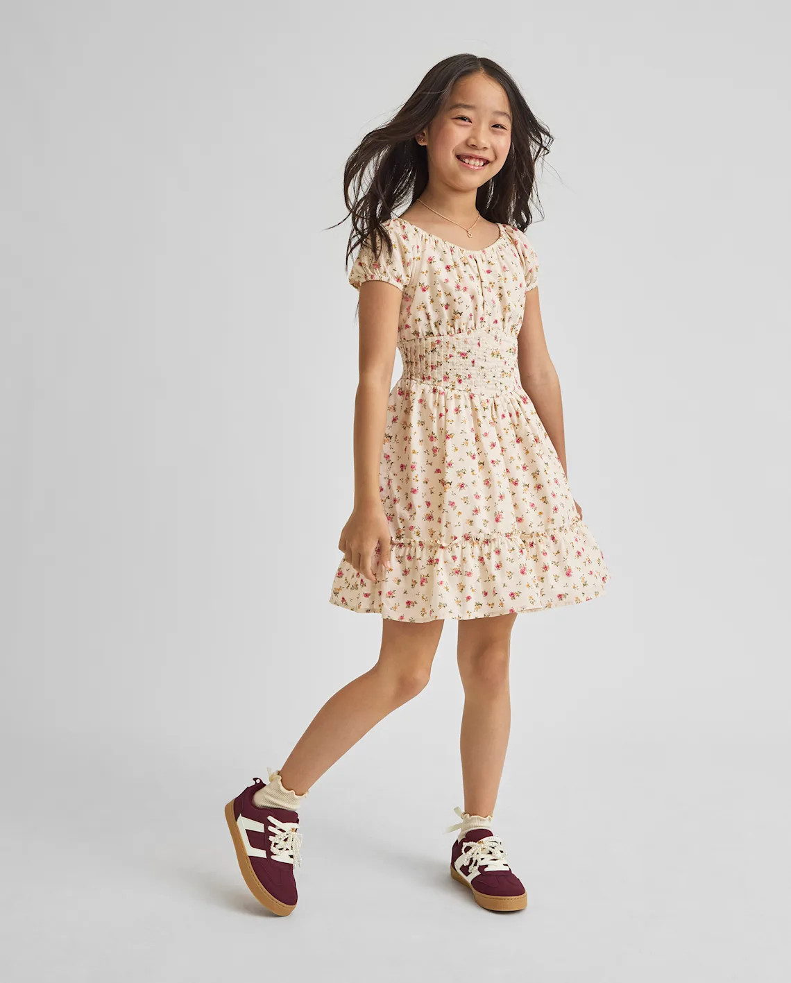 Girls Floral Corset Dress - tan | The Children's Place