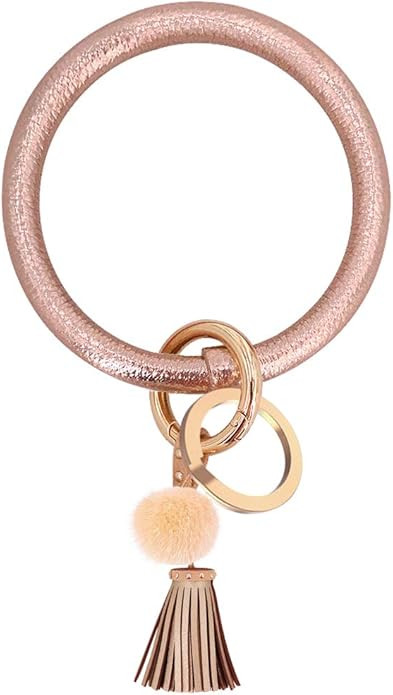 Idakekiy Key Chain Bracelet Wristlet Keychain PU Leather Bangle Keyring Key Chain Holder for Girl... | Amazon (US)