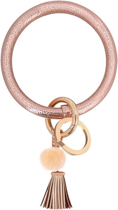 Idakekiy Key Chain Bracelet Wristlet Keychain PU Leather Bangle Keyring Key Chain Holder for Girl... | Amazon (US)