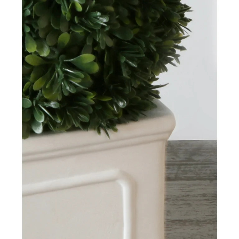 Better Homes & Gardens 9" Artificial Boxwood Plant in White Planter Box | Walmart (US)