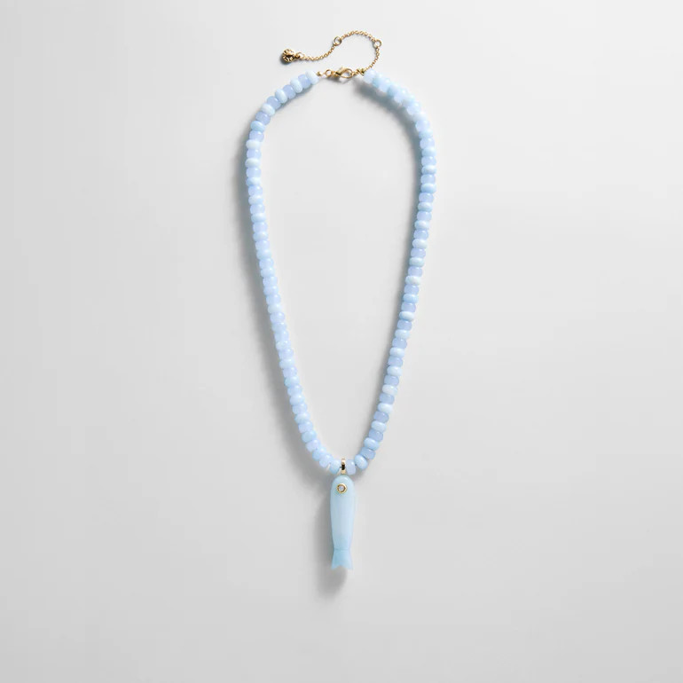 Sun Drift Semi-Precious Pendant Necklace - Blue Fish | BaubleBar