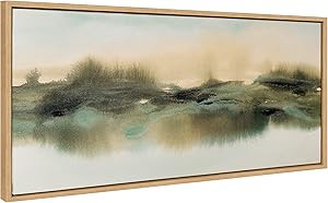 Kate and Laurel Sylvie Tranquil Meadows Framed Canvas Wall Art by Amy Lighthall, 18x40 Natural, S... | Amazon (US)