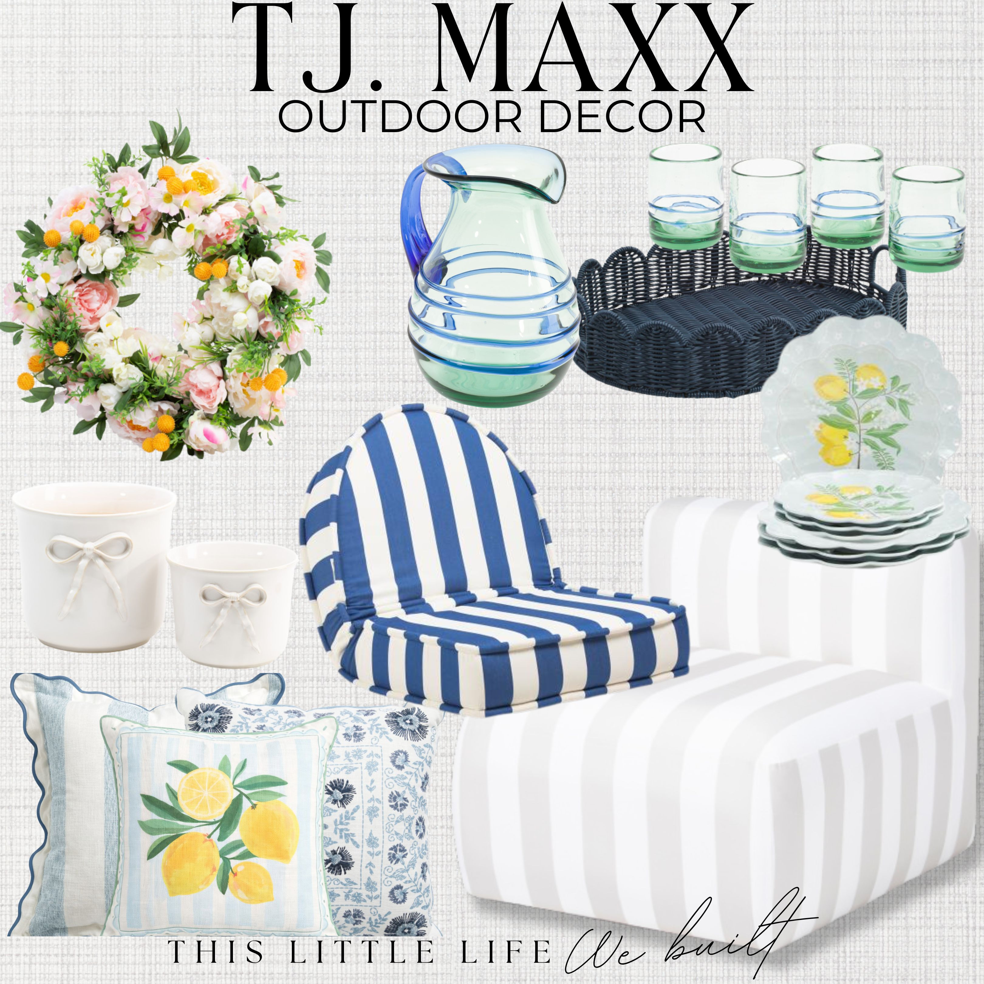 Outdoor Decor from TJ. Maxx!
TJ. Maxx Spring / TJ. Maxx Home / Neutral Outdoor Sectionals / Linen or Canvas Cushions / Teak Outdoor Furniture / Light Wood Dining Sets / Wicker Lounge Chairs / Rope Accent Chairs / Stone or Concrete Side Tables / Neutral Outdoor Rugs / Weather-Resistant Throw Pillows / Ceramic Outdoor Planters / Faux Greenery in Neutral Pots / Outdoor Coffee Tables / Minimalist Fire Pits / Lanterns with LED Candles / Solar Pathway Lights / Neutral Patio Umbrellas / Outdoor Poufs / Bench Seating / Outdoor Bar Carts / Sculptural Garden Stools / Neutral Bistro Sets / Wooden Planter Boxes / Outdoor Floor Cushions / Soft Outdoor Throws / Modern Organic Outdoor Accents 

 #LTKSeasonal #LTKHome