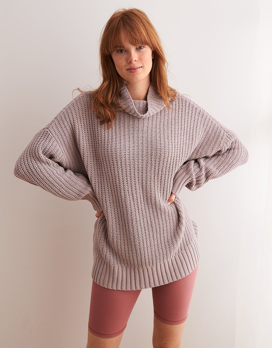 Aerie Oversized Chenille Turtleneck, Pebble | American Eagle Outfitters (US & CA)