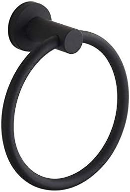 Amazon.com: BGL 304 Stainless Steel Towel Ring Hanging Round Simple Black Towel Circular Holder :... | Amazon (US)