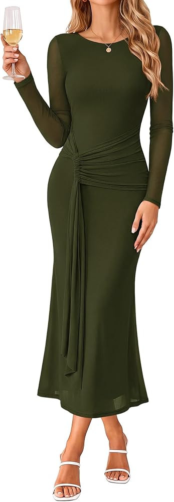 GRACE KARIN Women's Long Sleeve Bodycon Wedding Guest Dress | Amazon (US)