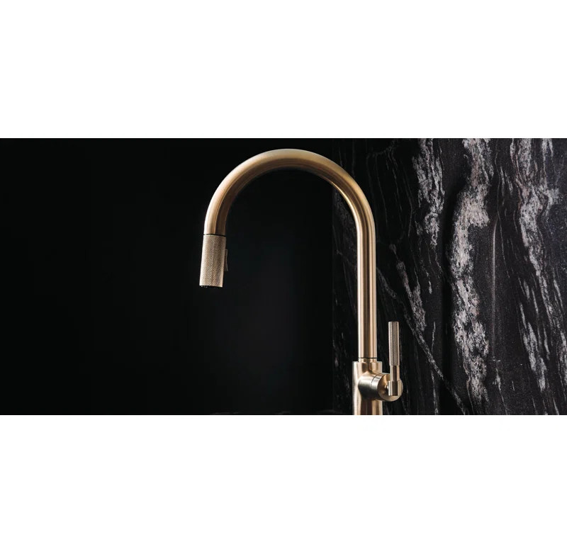 Litze® Pull-Down Faucet with Arc Spout and Knurled Handle | Wayfair North America