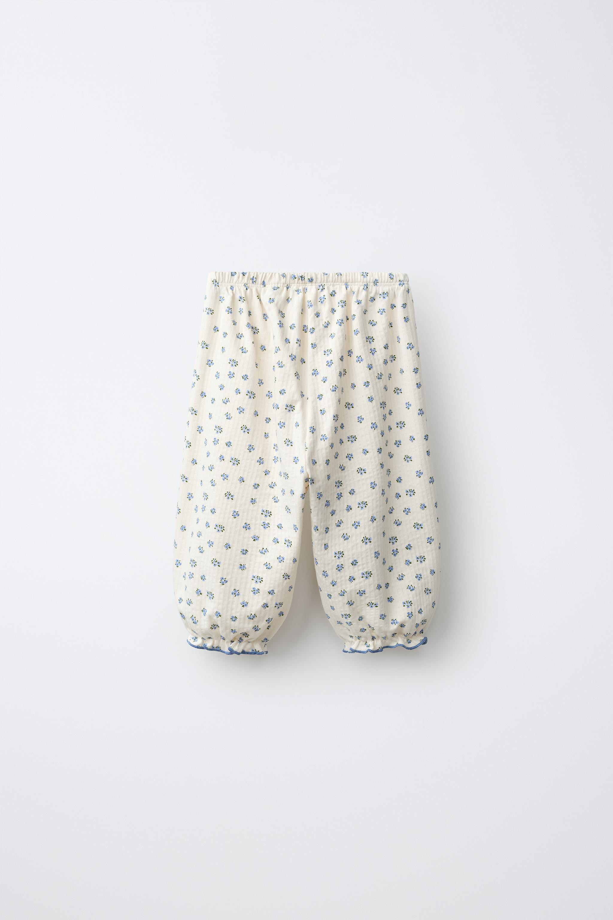 TEXTURED FLORAL PANTS | Zara US