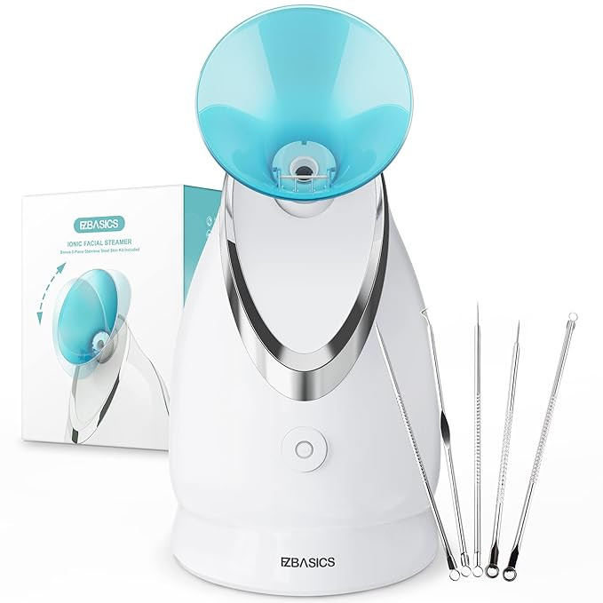 Facial Steamer EZBASICS Ionic Face Steamer for Home Facial, Warm Mist Humidifier Atomizer for Fac... | Amazon (US)