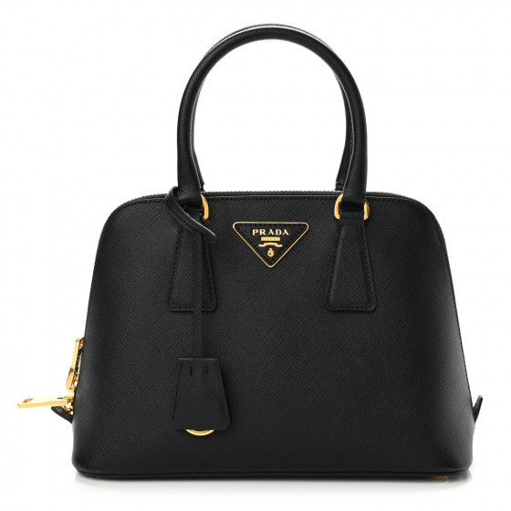 PRADA Saffiano Lux Mini Promenade Tote Black | FASHIONPHILE (US)