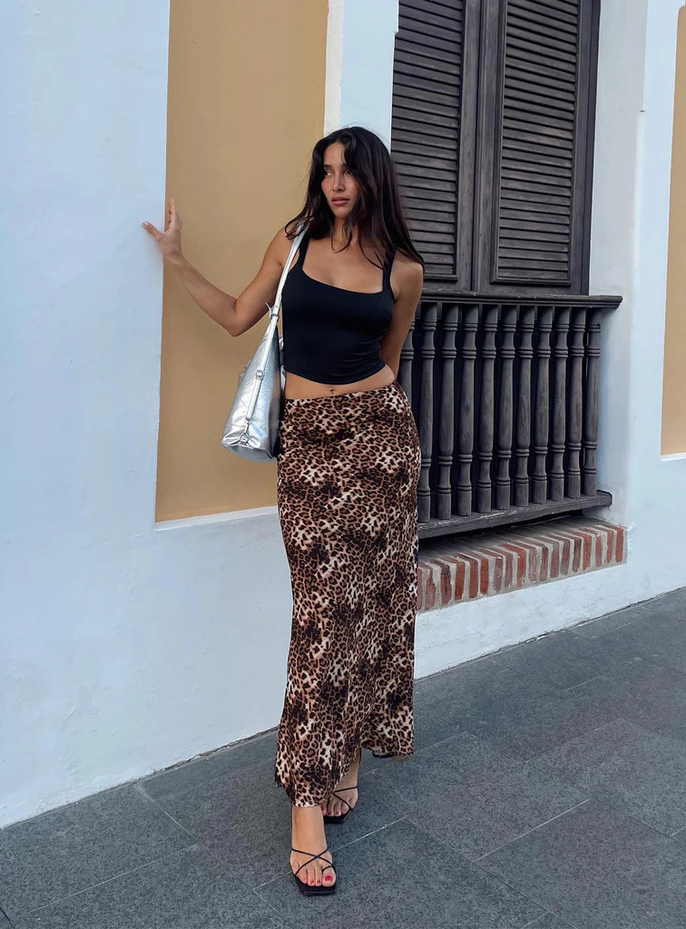 Emily Maxi Skirt Leopard Print | Princess Polly US