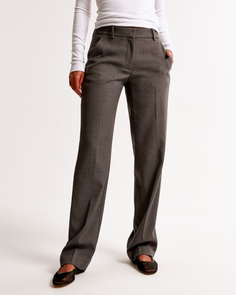 Women's Low Rise Tailored Straight Pant | Women's Clearance | Abercrombie.com | Abercrombie & Fitch (US)