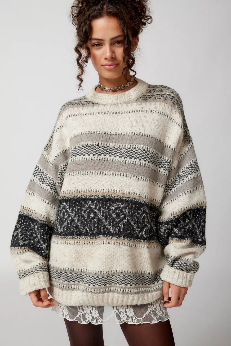 Urban Renewal Vintage Patterned Oversized Sweater | Urban Outfitters (US and RoW)