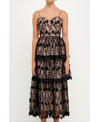 Women's Crochet Tiered Midi Dress | Macy's Canada