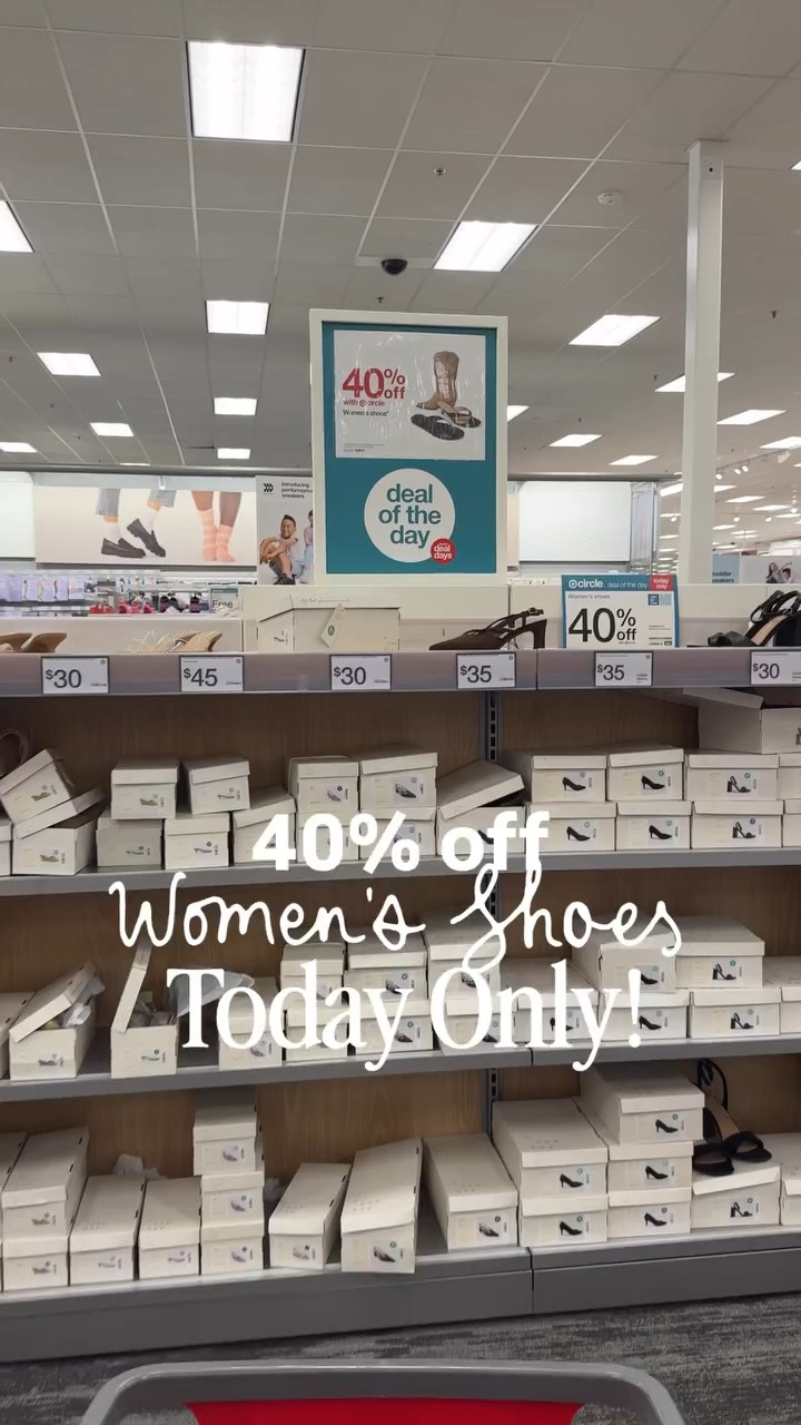 TODAY ONLY DEAL! 40% off womens shoes and sandals at target! Grab your spring and summer shoes at a great deal! 
Follow + comment “SHOP” for a link! (make sure you’re following to receive it) ✨ & if you love Target finds and gift ideas, follow along for more!
